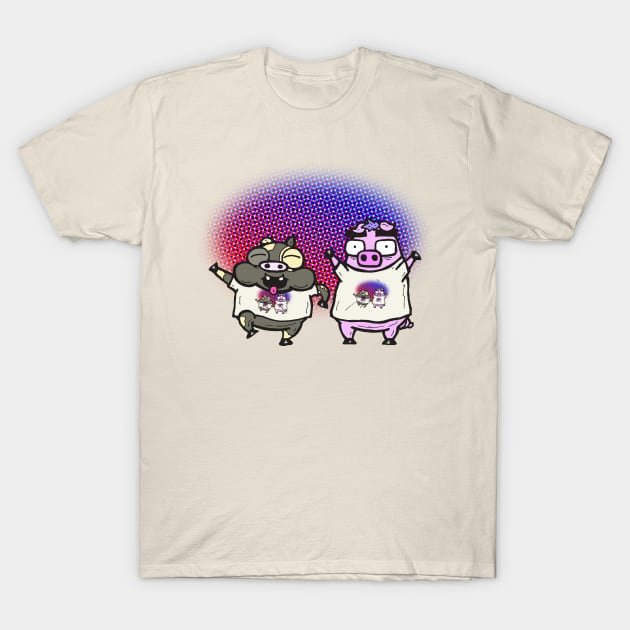 Cash Grab Pigs Wear Shirts Of Shirts! T-Shirt by calavara